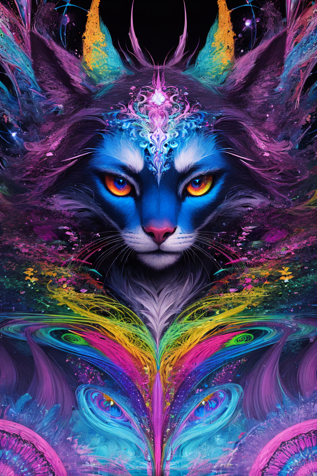 01391-3151379491-masterpiece,best quality,ultra high res,highly detailed,(psychedelic art_1.4),Nine-tailed fox,blue eyes,rainbow theme,colorful,v.png